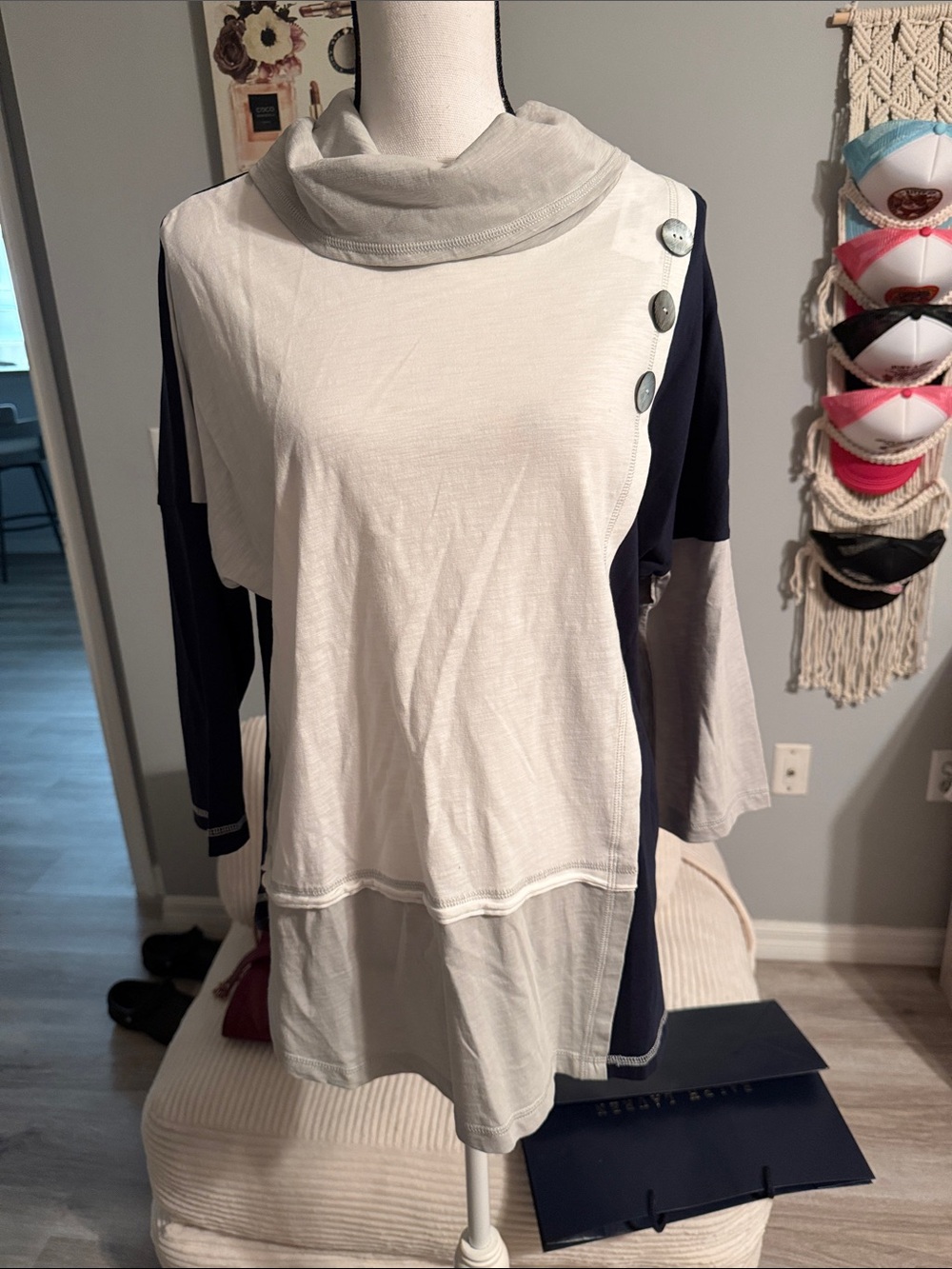 Neon Buddha harbourside cowl neck top extra large